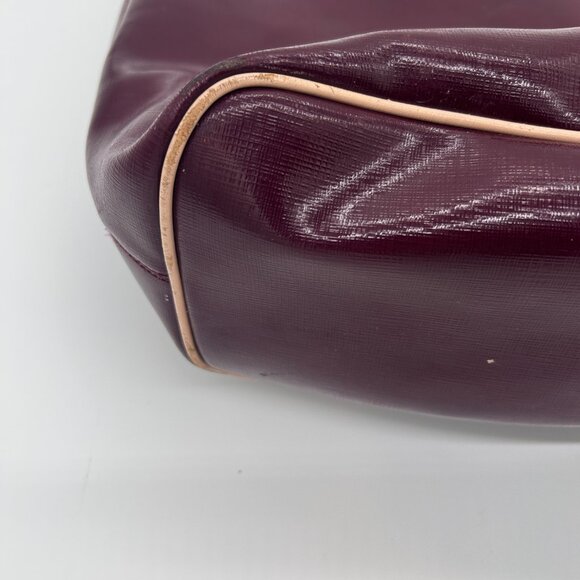 Coach Park Metro Patent Leather Large Tote Handbag Burgundy Red J1371-F25028 - Picture 14 of 16